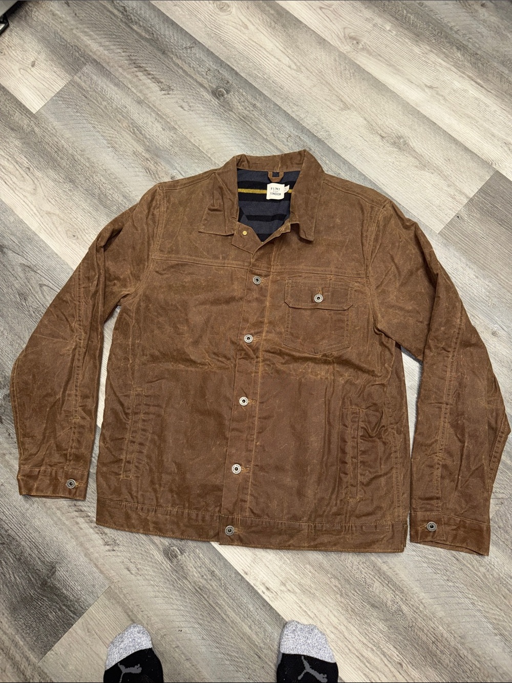 Flint and Tinder waxed trucker jacket